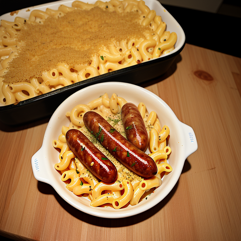 smoked sausage and mac n cheese