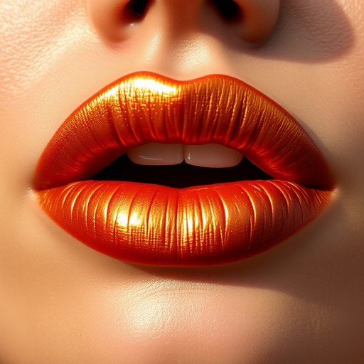 Metallic bronze lips with a rich, warm undertone, perfect for creating a sun-kissed, goddess-like appearance
