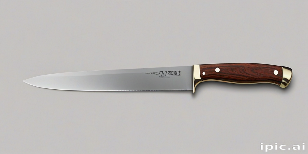 High-Quality Kitchen Knife with Elegant Wooden Handle and Sharp Blade