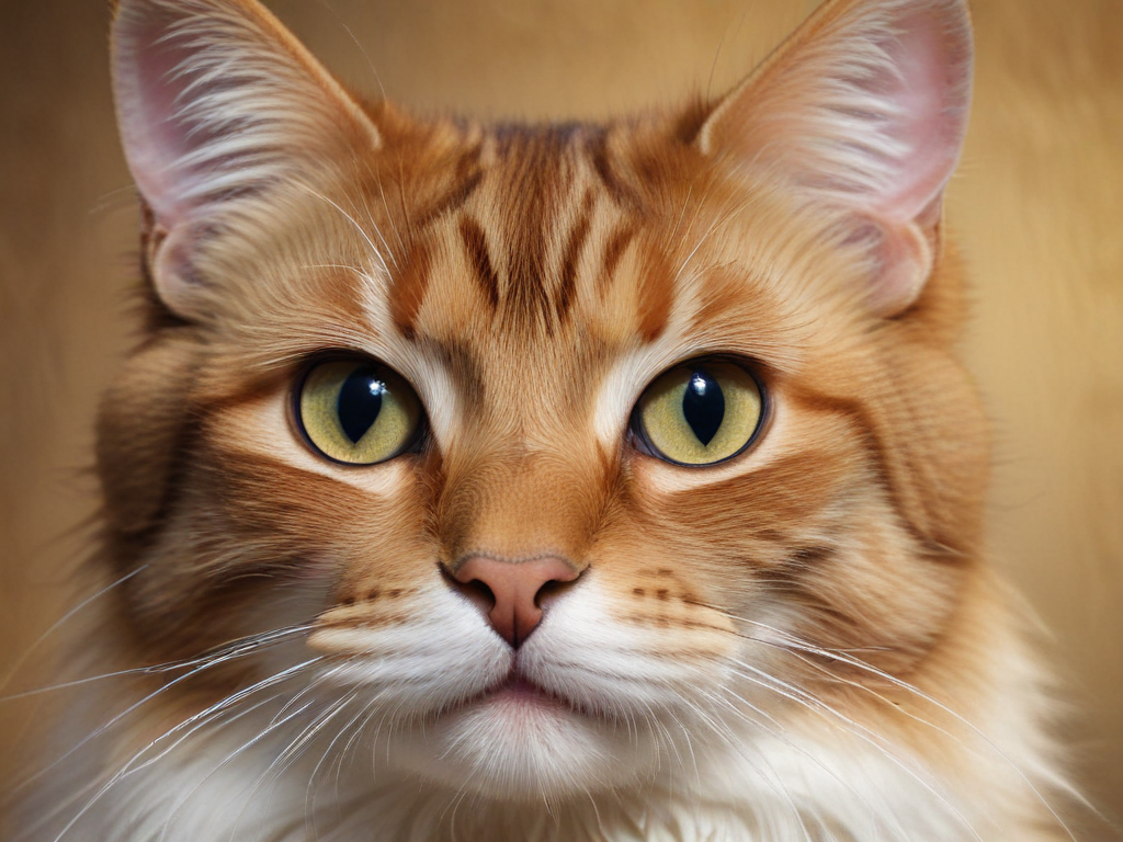 Close-Up Portrait of a Majestic Ginger Cat with Striking Green Eyes