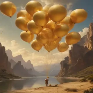 golden balloons