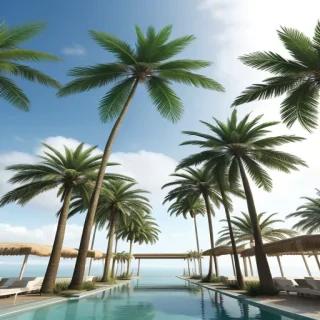transparent palm trees