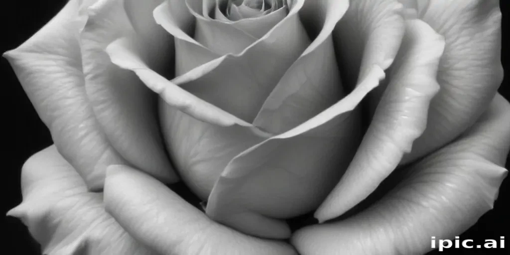 rose drawing black and white