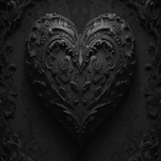 black wallpaper heart