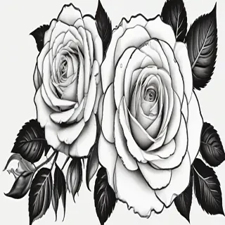 roses clipart black and white