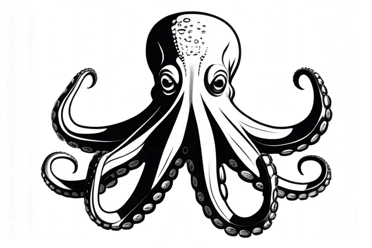 octopus clip art black and white