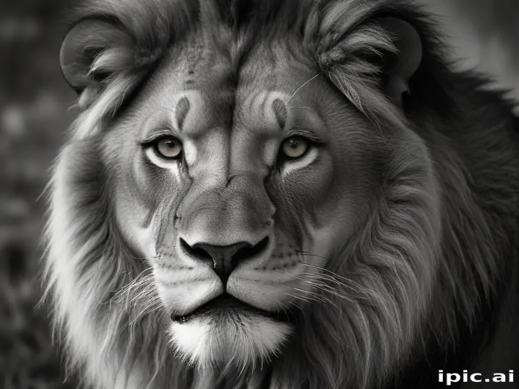 lion black and white pictures