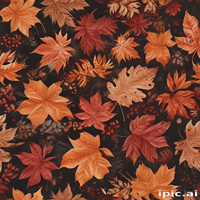 Autumn Leaves in Vibrant Colors Create a Rich, Textured Background