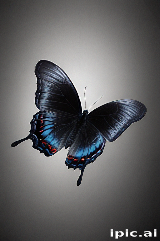 Stunning Close-Up of a Vibrant Blue Butterfly Against a Dark Background