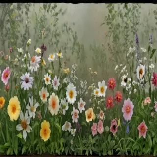 flower border transparent