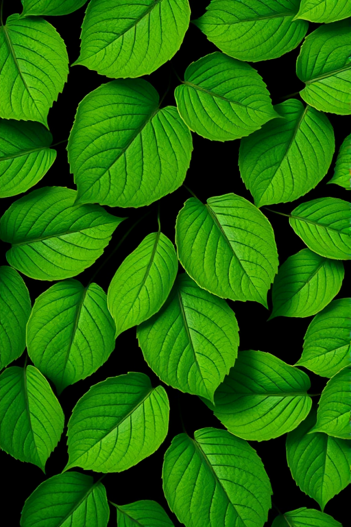 Create a seamless pattern of lush green leaves on a dark background, using a macro lens with f/2.8 aperture, ISO 100, natural lighting, and taken with a DSLR camera to enhance image quality.