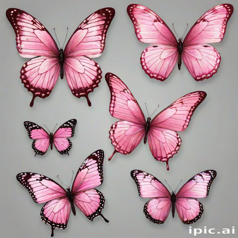 pink butterflies png