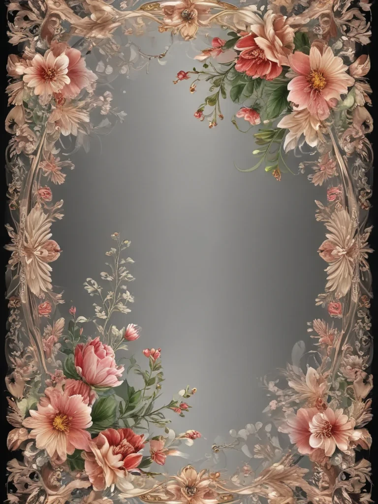 transparent floral border