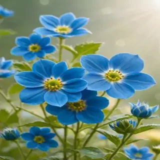 blue flowers transparent