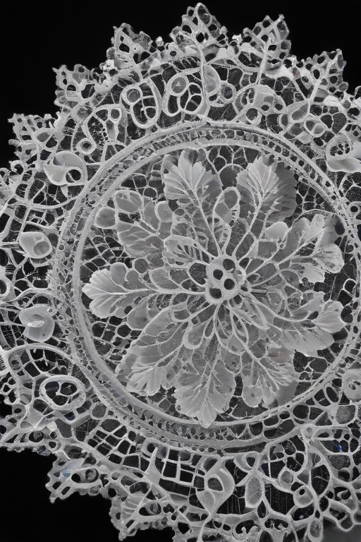 Delicate Handcrafted Lace Doily Featuring Intricate Floral Patterns and ...