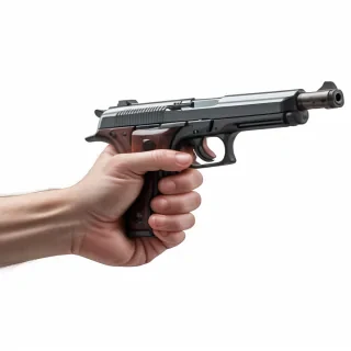 hand with gun transparent