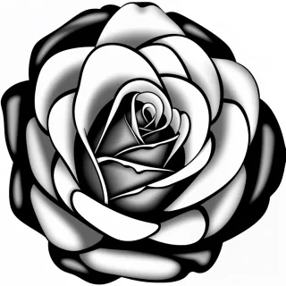 rose clipart black and white