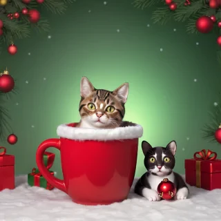 cat christmas background