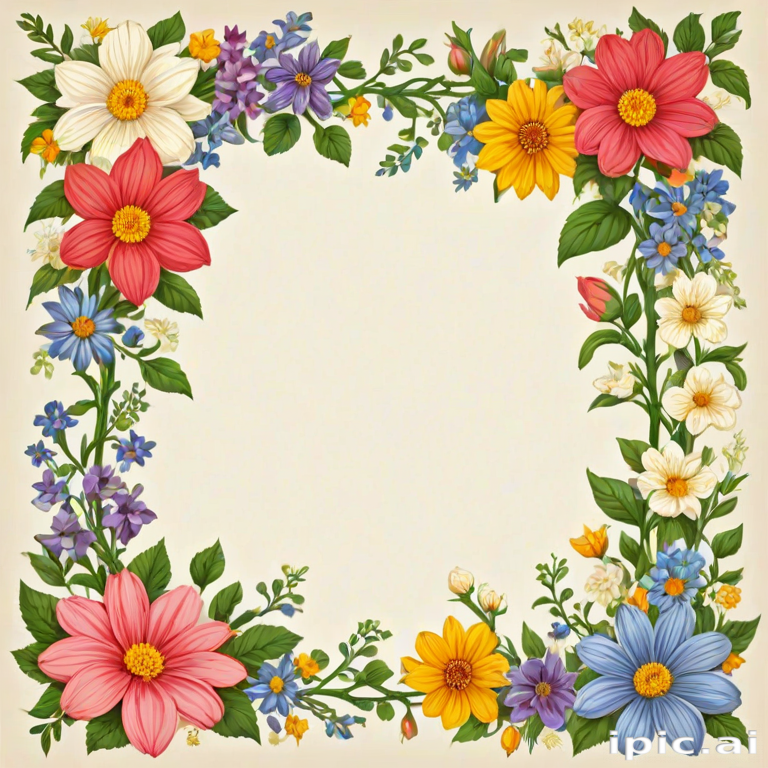 flowery border clipart