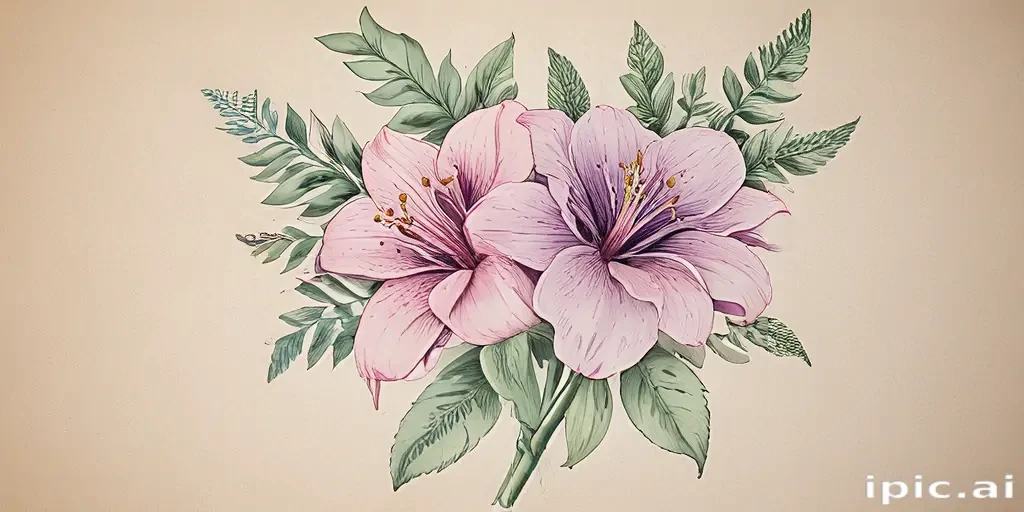 drawings of flowers with color