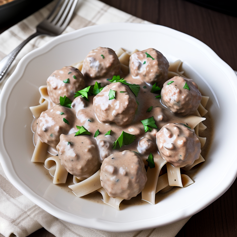 crock pot stroganoff with meatballs