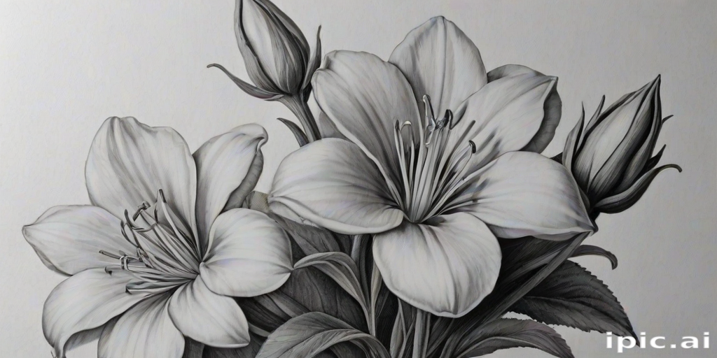 flower pencil drawing