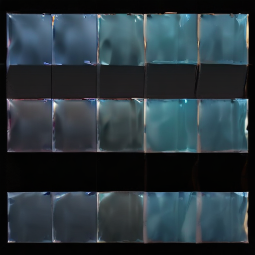 Abstract Composition of Colorful Textured Panels Arranged in a Grid Format