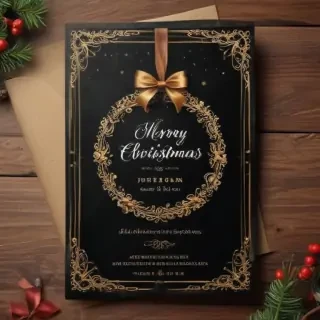 christmas card template psd