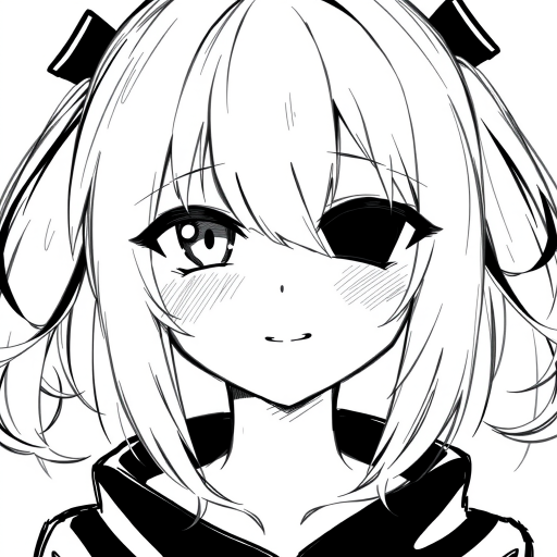 1girl, Best quality, quan,hyouuma,wanke,nikorashi-ka,sofra,you shimizu, voice actor connection, white background, looking at viewer, monochrome, hair between eyes, closed mouth, smile, cosplay, sketch, long hair, greyscale, eyepatch, twintails, low twintails, portrait, kagune (tokyo ghoul), solo, crossover, simple background,
