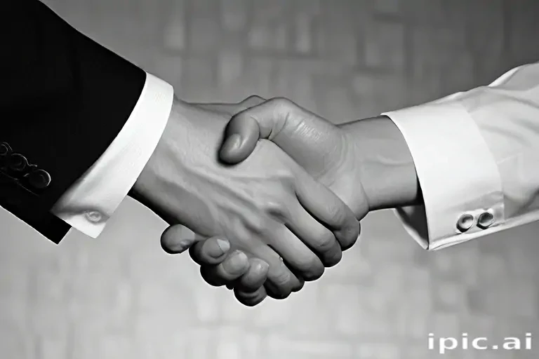 handshake black and white