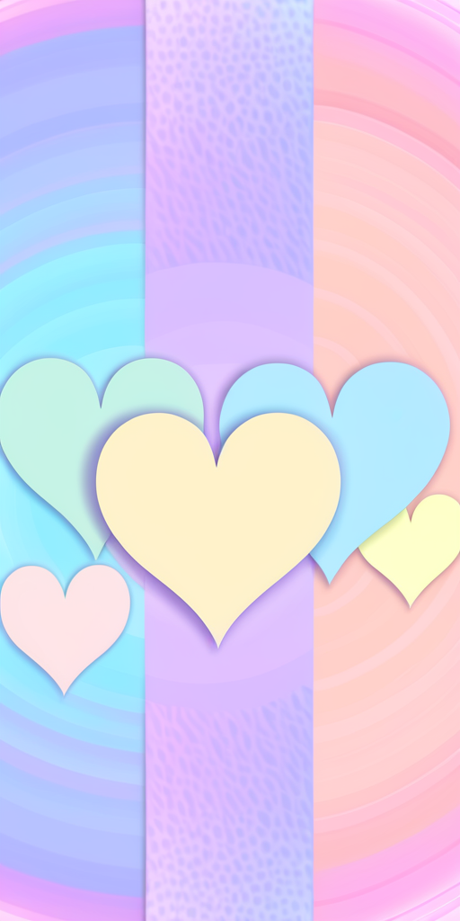 Colorful Hearts Floating on a Soft Pastel Background of Love and Joy