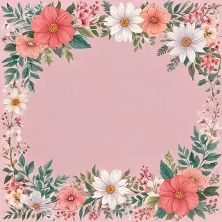 flowery border clipart