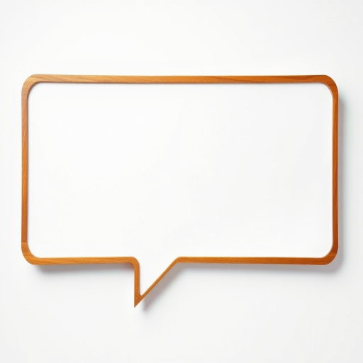 Create an empty speech bubble graphic on a white background with a soft shadow for depth, using a Canon EOS 5D Mark IV with a 50mm f/1.8 lens, aperture set to f/2.8, ISO 100, in a studio lighting setup for even illumination.