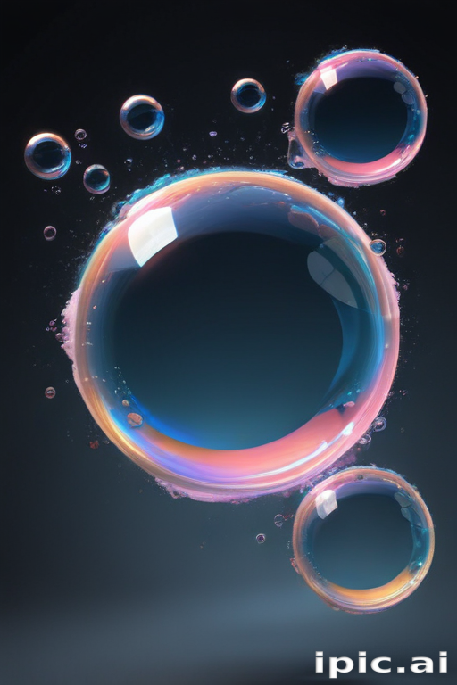 Colorful Soap Bubbles Floating Gracefully Against a Dark Background