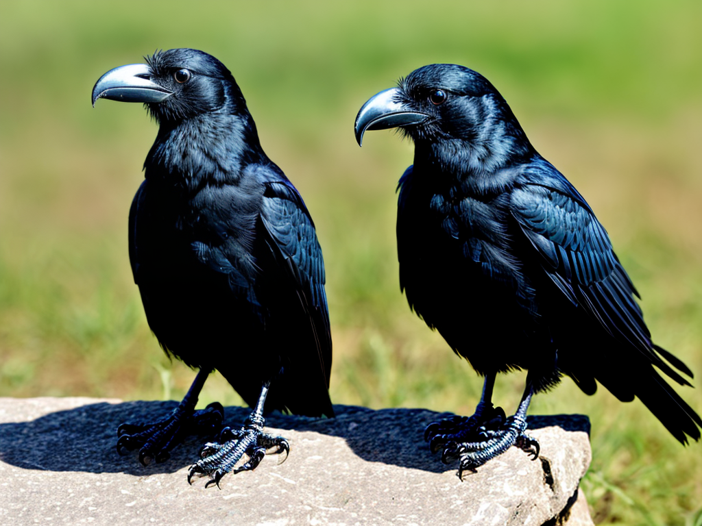 Black raven in form of robot
