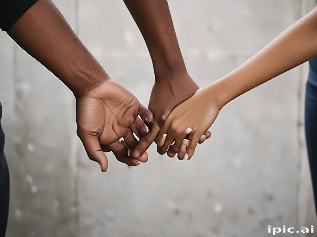black couple holding hands