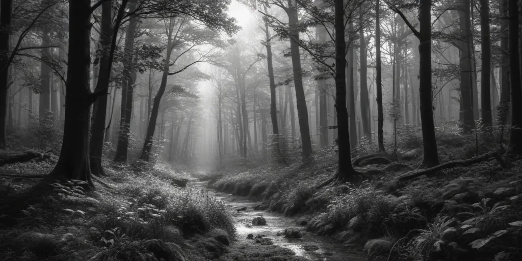 forest clipart black and white