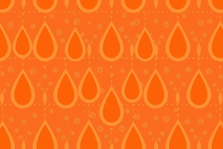 create a seamless pattern of teardrop shapes and dots in a warm orange color, high-resolution, shot with a 50mm lens at f/8, ISO 100, in soft natural light, using a DSLR camera for enhanced image quality