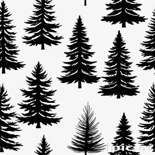 pine tree clip art black and white