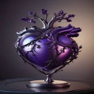 purple aesthetic heart