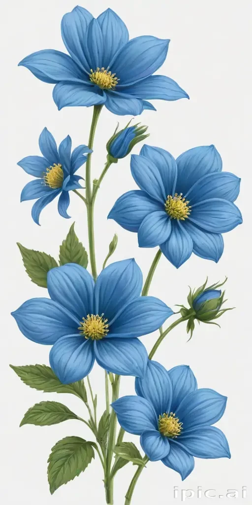 blue flowers transparent