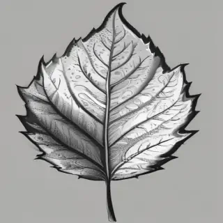 clipart leaf black and white