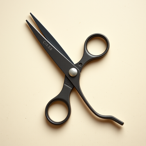 Create a high-resolution image of a pair of scissors, with a clean and modern design, using a DSLR camera at f/2.8 aperture, ISO 100, and a 50mm lens, top-down view, natural lighting, and a soft focus on the background to enhance details.