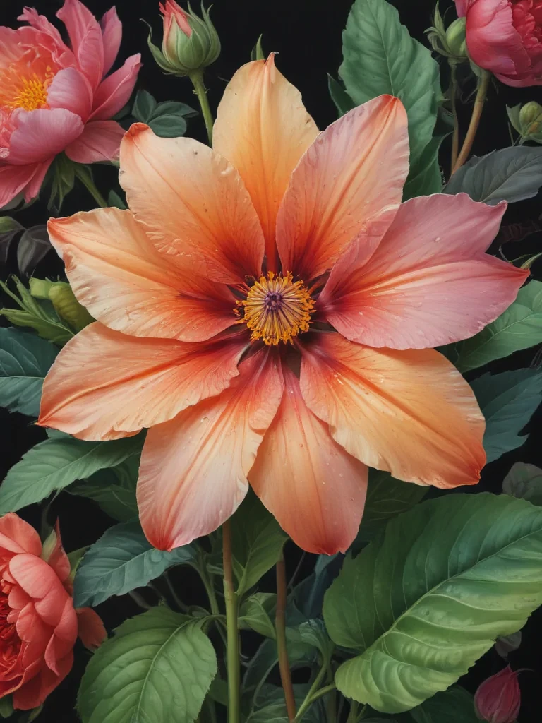 flower drawings with color