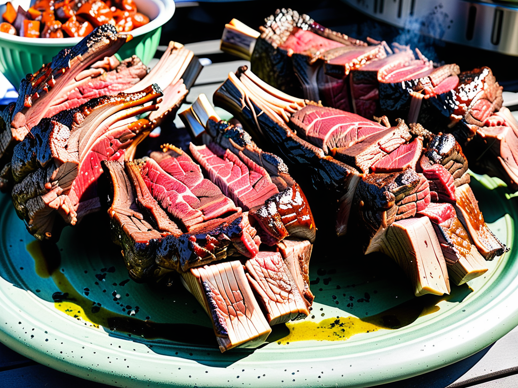 beef ribs on green egg