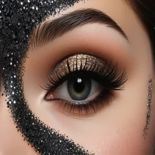 black with glitter