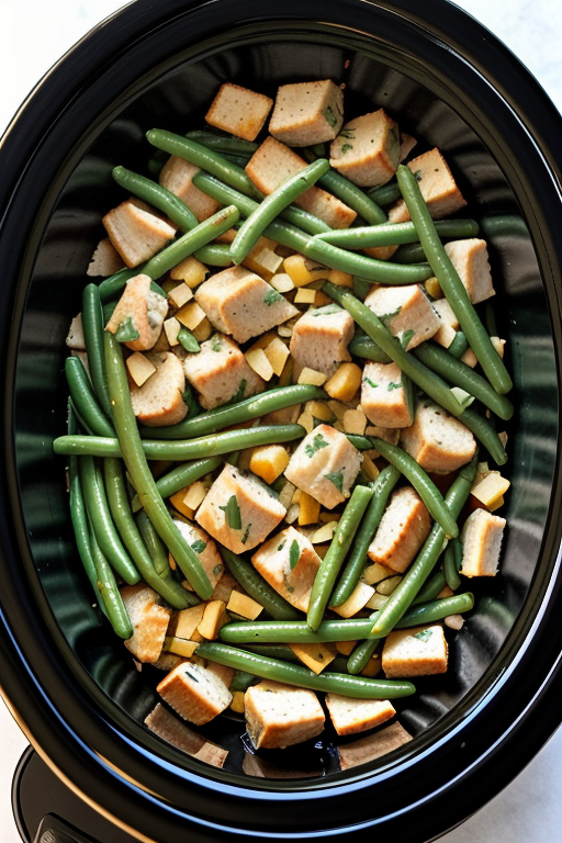 slow cooker chicken stuffing green beans