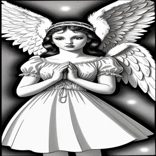 angel clip art black and white