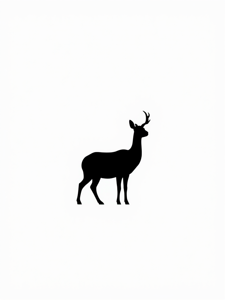 Create a high-resolution vector image of a simple, stylized animal silhouette against a plain background using a Canon EOS R5, 50mm lens, f/1.8 aperture, ISO 100, shot in natural light from a 45-degree angle for optimal contrast and detail.