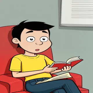 reading cartoon